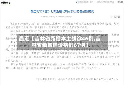 最近【吉林省新增本土确诊46例,吉林省新增确诊病例67例】-第2张图片