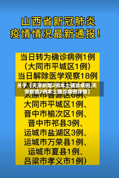 关于【天津新增2例本土确诊病例,天津新增2例本土确诊病例详情】