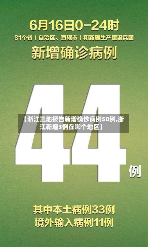 【浙江三地报告新增确诊病例50例,浙江新增3例在哪个地区】