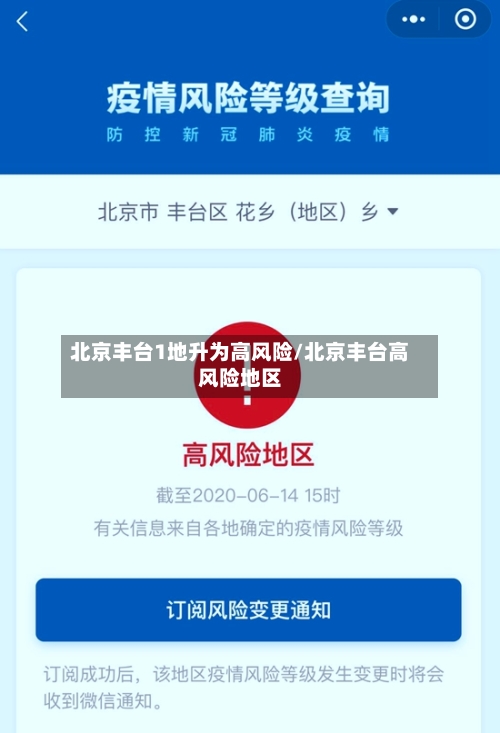 北京丰台1地升为高风险/北京丰台高风险地区