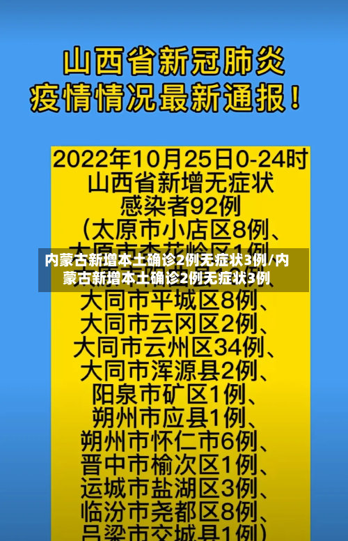 内蒙古新增本土确诊2例无症状3例/内蒙古新增本土确诊2例无症状3例-第2张图片
