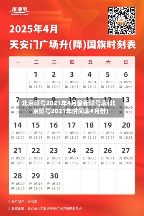 北京限号2021年4月最新限号表(北京限号2021年时间表4月份)-第3张图片