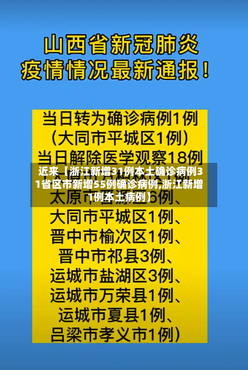 近来【浙江新增31例本土确诊病例31省区市新增55例确诊病例,浙江新增1例本土病例】-第2张图片