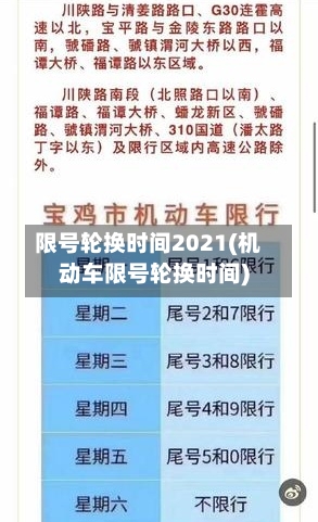 限号轮换时间2021(机动车限号轮换时间)