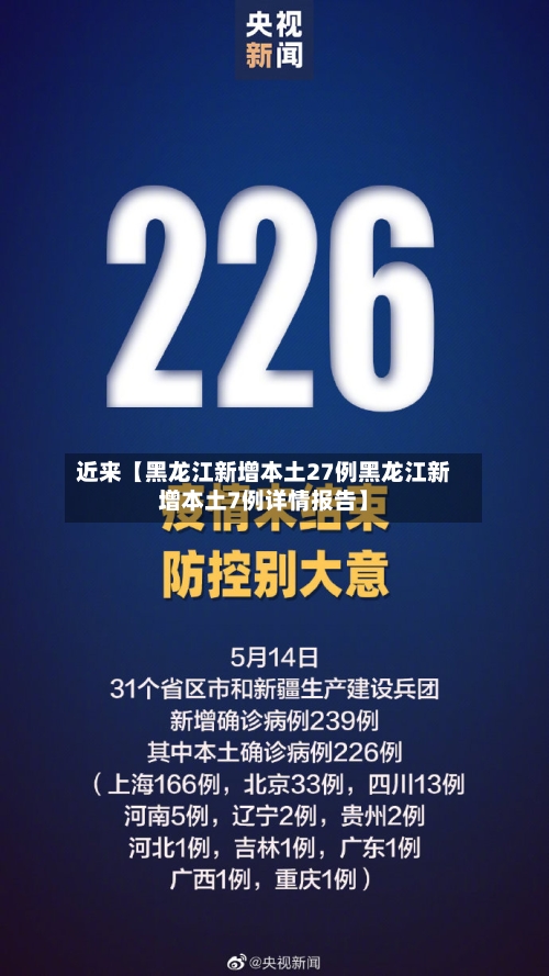 近来【黑龙江新增本土27例黑龙江新增本土7例详情报告】