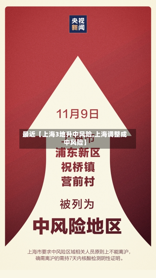 最近【上海3地升中风险,上海调整成中风险】