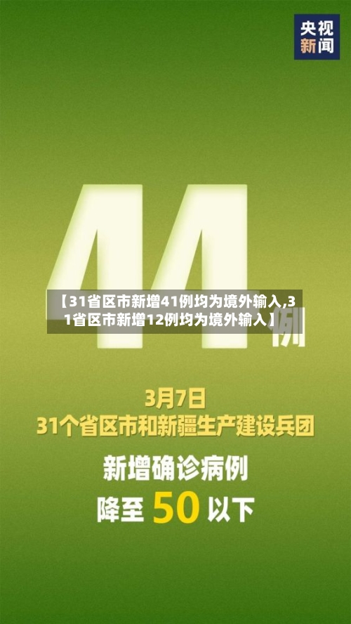 【31省区市新增41例均为境外输入,31省区市新增12例均为境外输入】