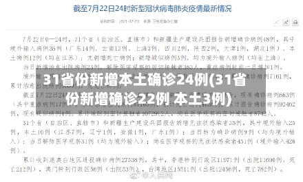 31省份新增本土确诊24例(31省份新增确诊22例 本土3例)-第3张图片