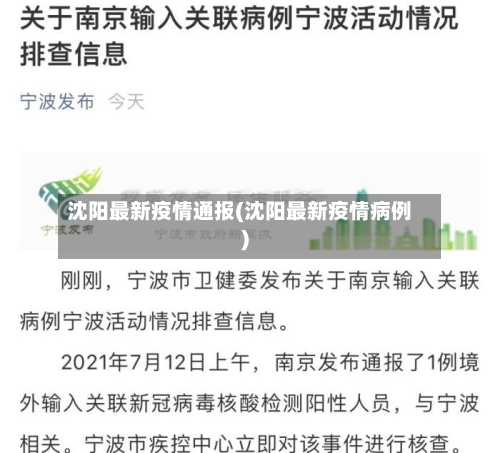 沈阳最新疫情通报(沈阳最新疫情病例)