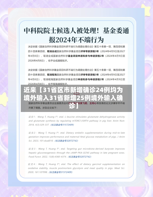 近来【31省区市新增确诊24例均为境外输入31省新增25例境外输入确诊】-第2张图片