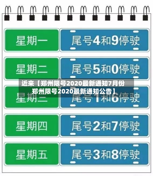 近来【郑州限号2020最新通知7月份郑州限号2020最新通知公告】