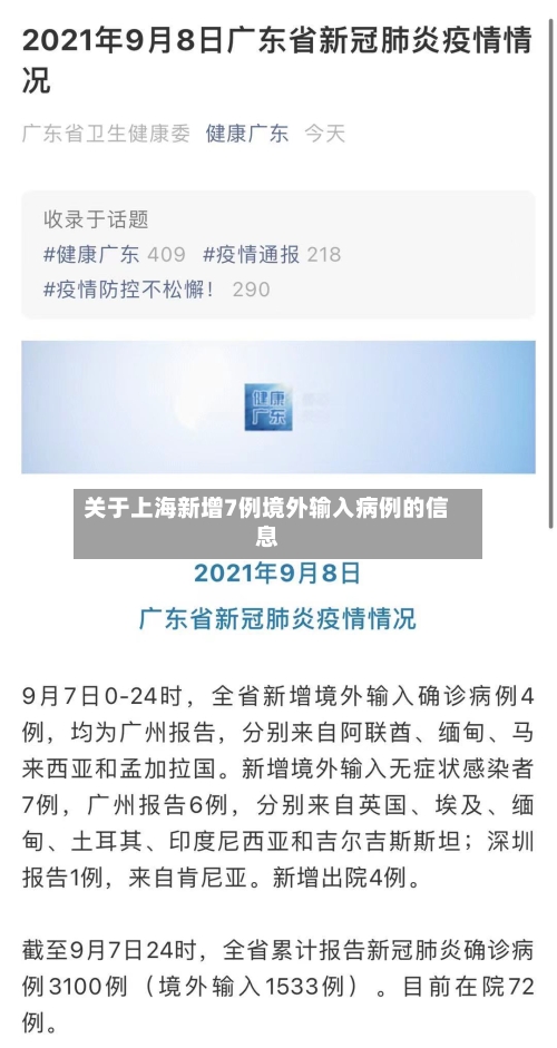 关于上海新增7例境外输入病例的信息