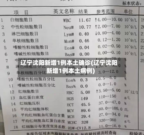 辽宁沈阳新增1例本土确诊(辽宁沈阳新增1例本土病例)