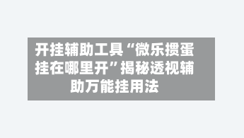 开挂辅助工具“微乐掼蛋挂在哪里开”揭秘透视辅助万能挂用法-第2张图片