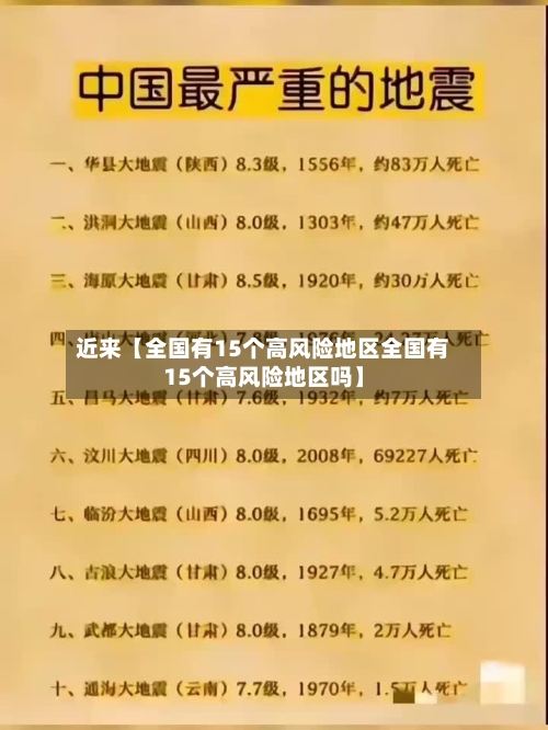 近来【全国有15个高风险地区全国有15个高风险地区吗】