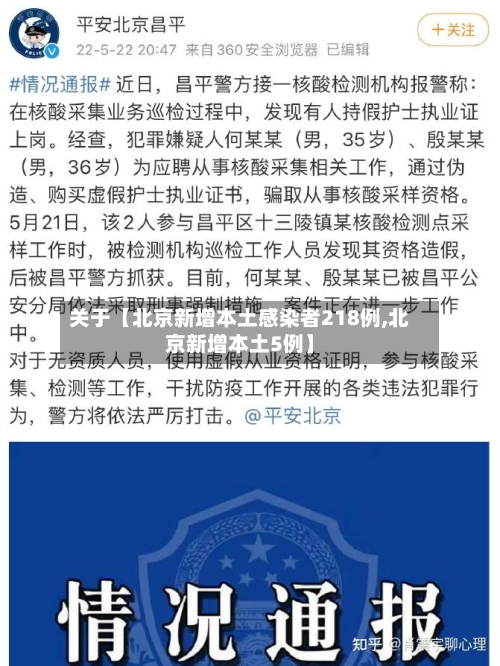 关于【北京新增本土感染者218例,北京新增本土5例】